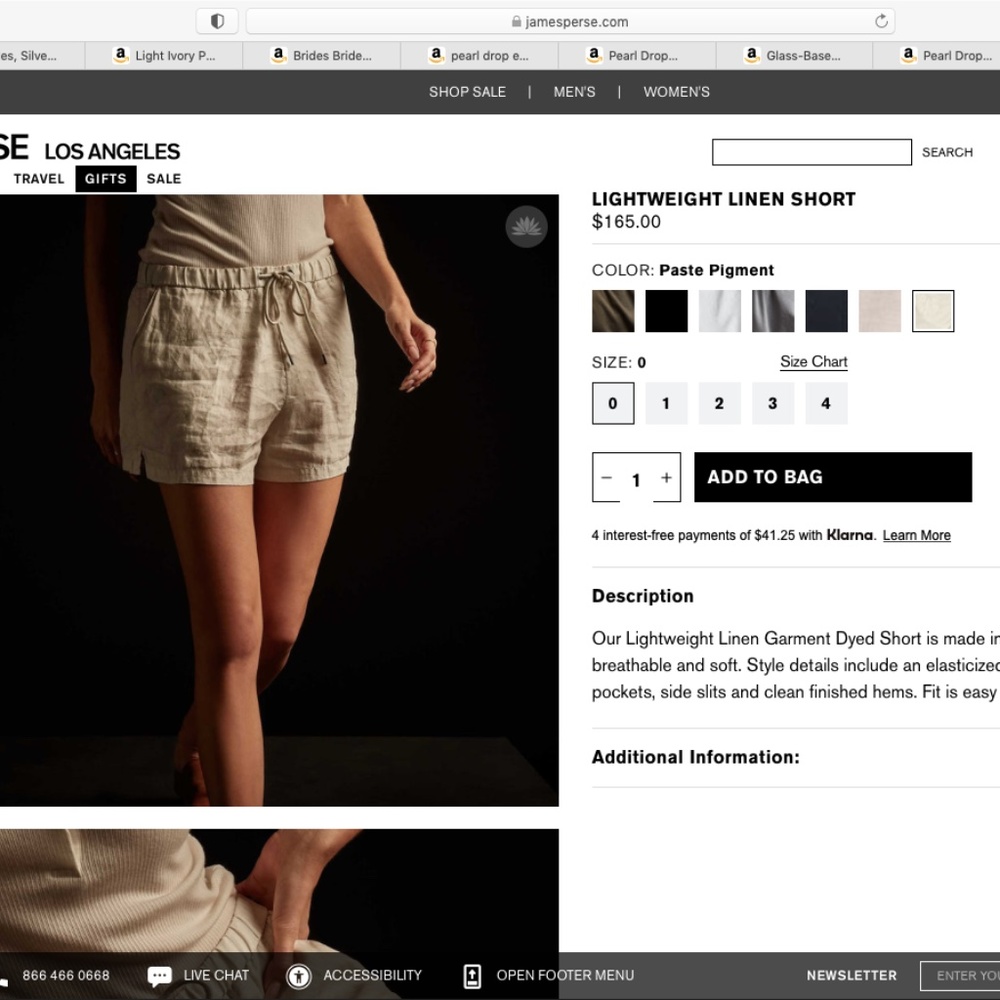 James Perse Lightweight Linen Shorts size 3 Large Lot of 2 pairs